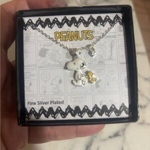 Peanuts Silver Snoopy Necklace with Yellow Accents